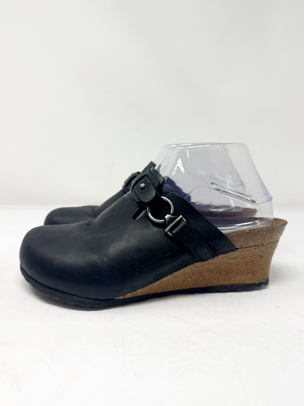 Birkenstock Papillio Dana Oiled Leather Wedges Black Size 38 - Picture 3 of 10
